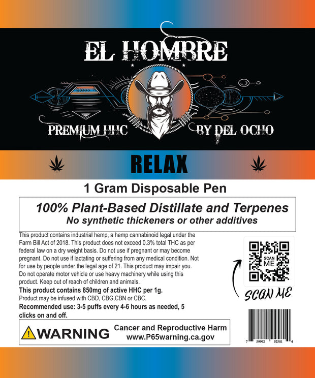 El Hombre HHC 1g Disposable Pens with Pre-Heat,& Rechargeable
